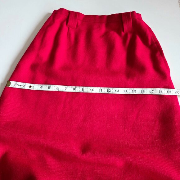 Vintage Arola 100% wool red high waisted maxi bohemian skirt. Made in Finland. - Picture 8 of 9